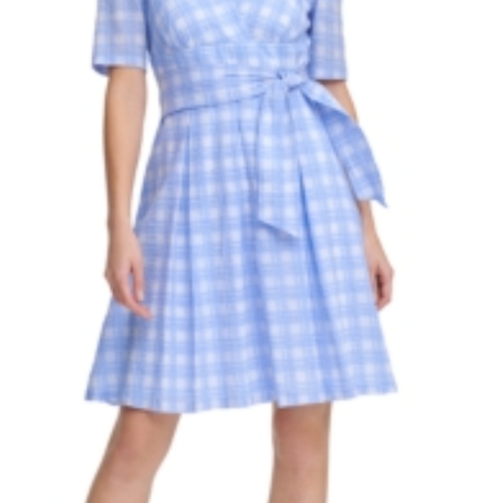 DKNY Puff Sleeve Checkered Dress - Picture 9 of 10